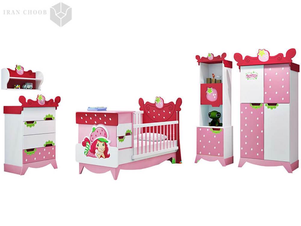 سرویس خواب نوزاد توت فرنگی  1