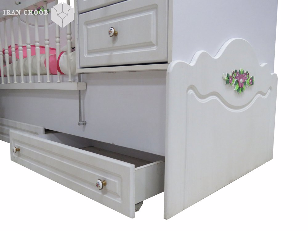 تخت خواب نوزاد گل رز  3