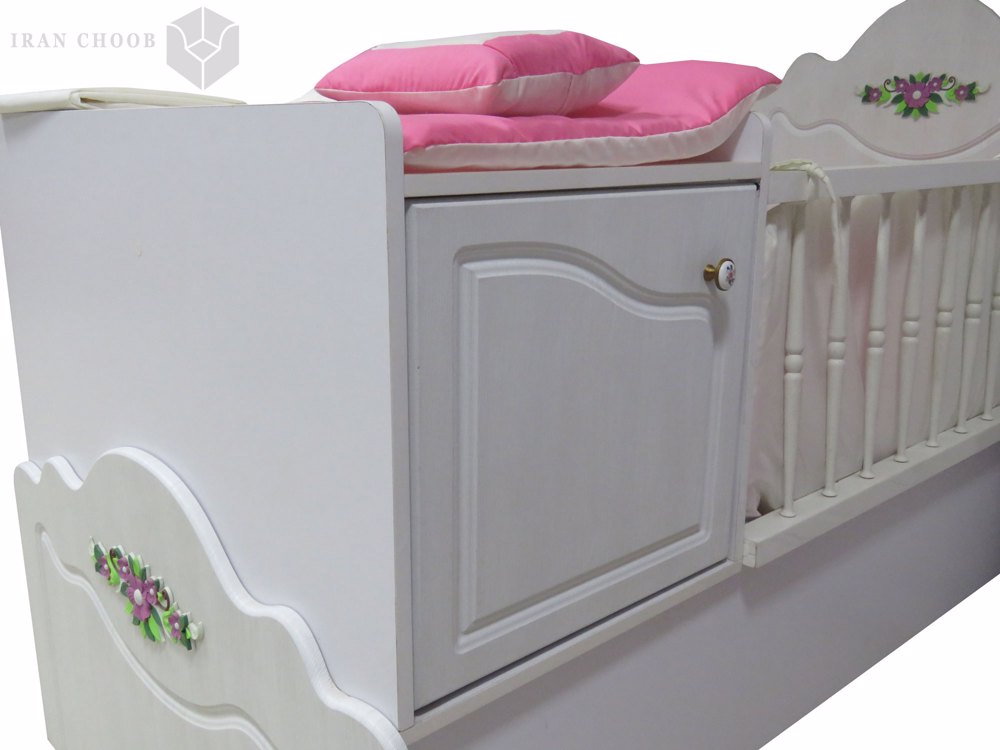 تخت خواب نوزاد گل رز  5
